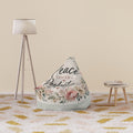 Floral Serenity Bean Bag Cover — Flower Lounge Chair Cover - Peace Over Perfection