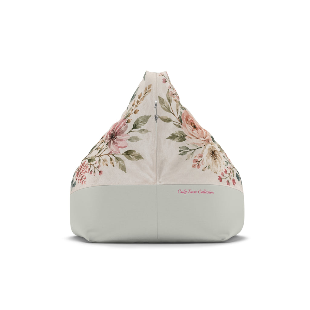Floral Serenity Bean Bag Cover — Flower Lounge Chair Cover - Peace Over Perfection