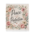 Peace Over Perfection Velveteen Plush Blanket — Floral Cozy Throw for Relaxation & Gift