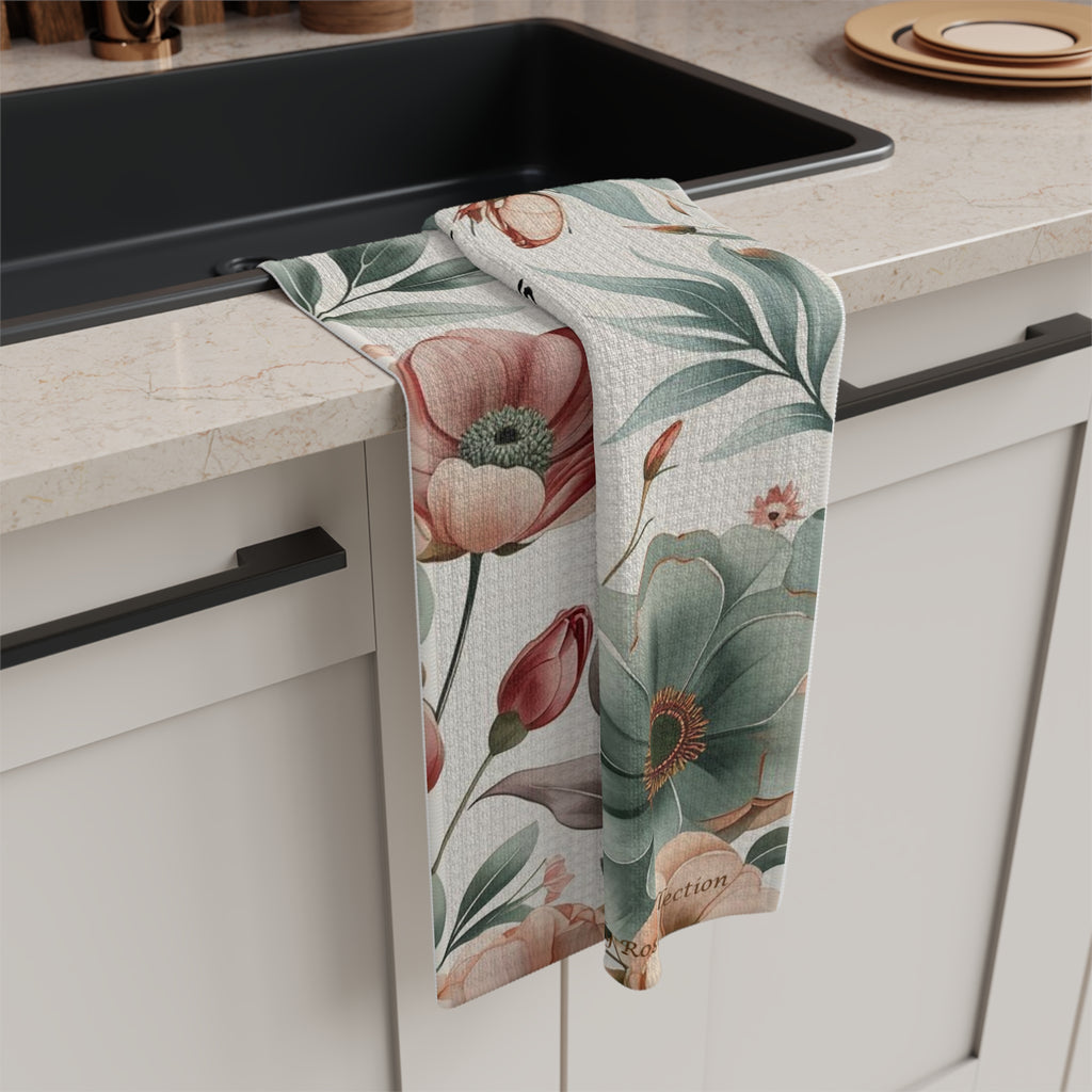 Floral 'Becoming Who I Was Meant To Be' Microfiber Tea Towel