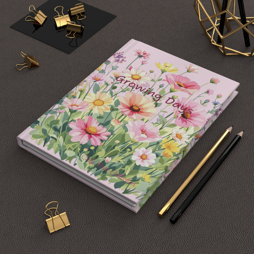 Hardcover Journal — "Growing Days" Floral Notebook for Gratitude, Planning & Daily Reflection