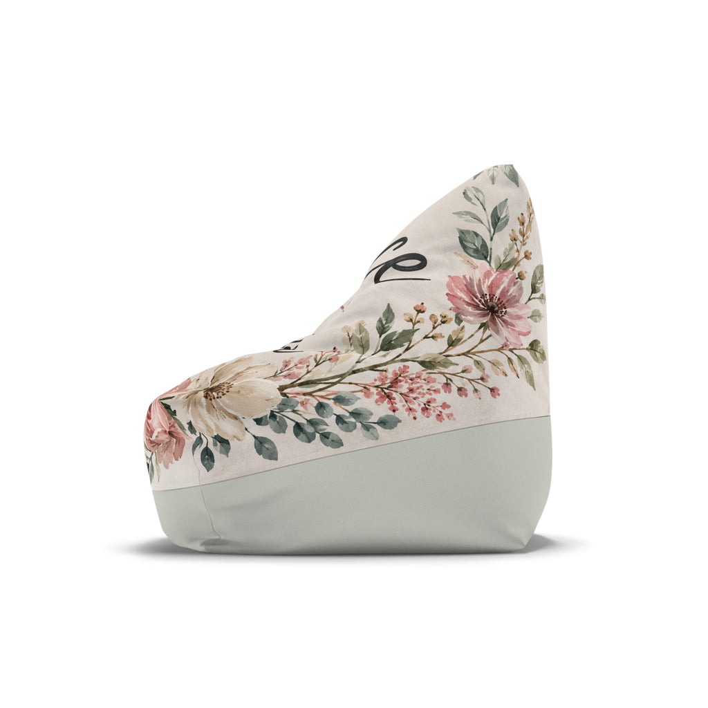 Floral Serenity Bean Bag Cover — Flower Lounge Chair Cover - Peace Over Perfection