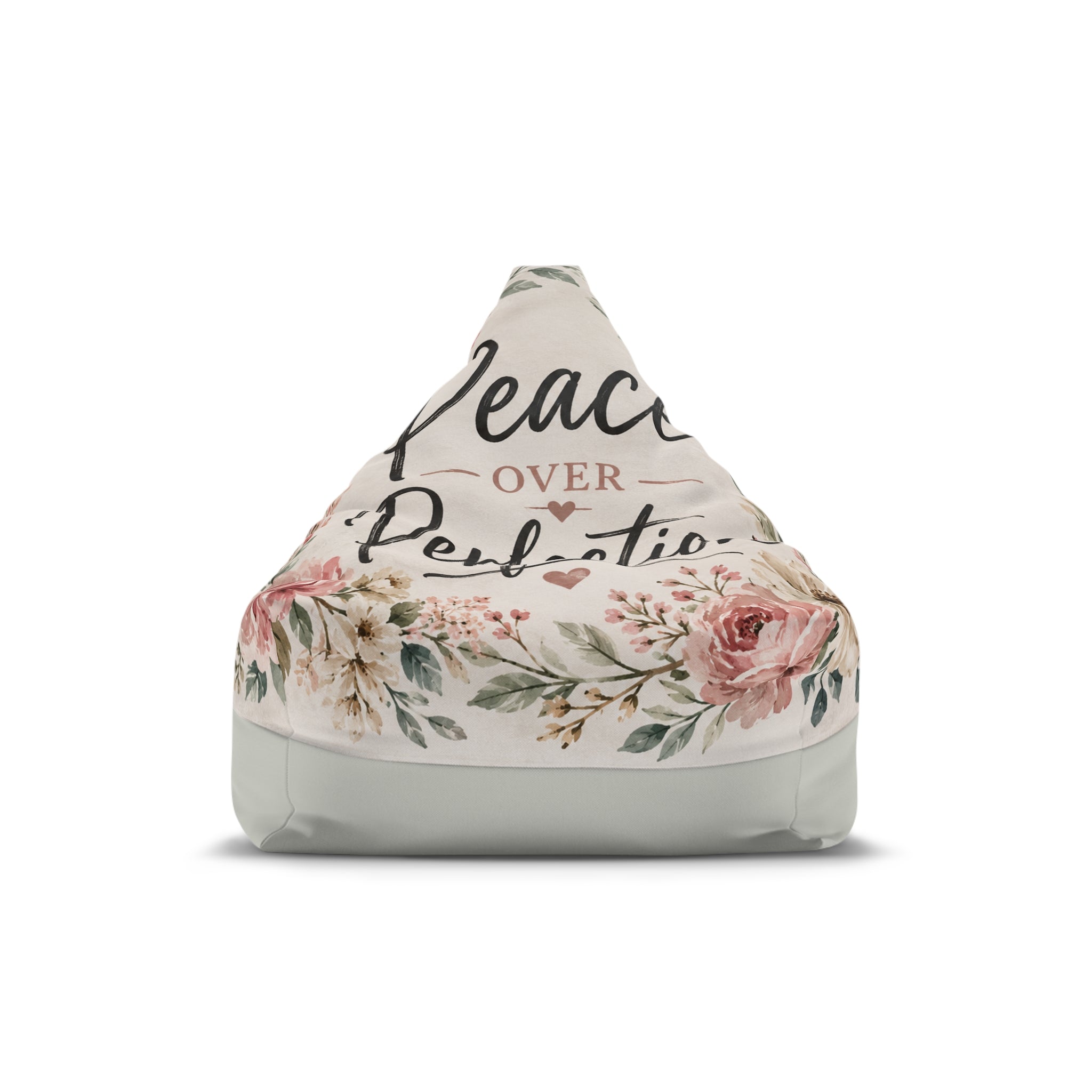 Floral Serenity Bean Bag Cover — Flower Lounge Chair Cover - Peace Over Perfection
