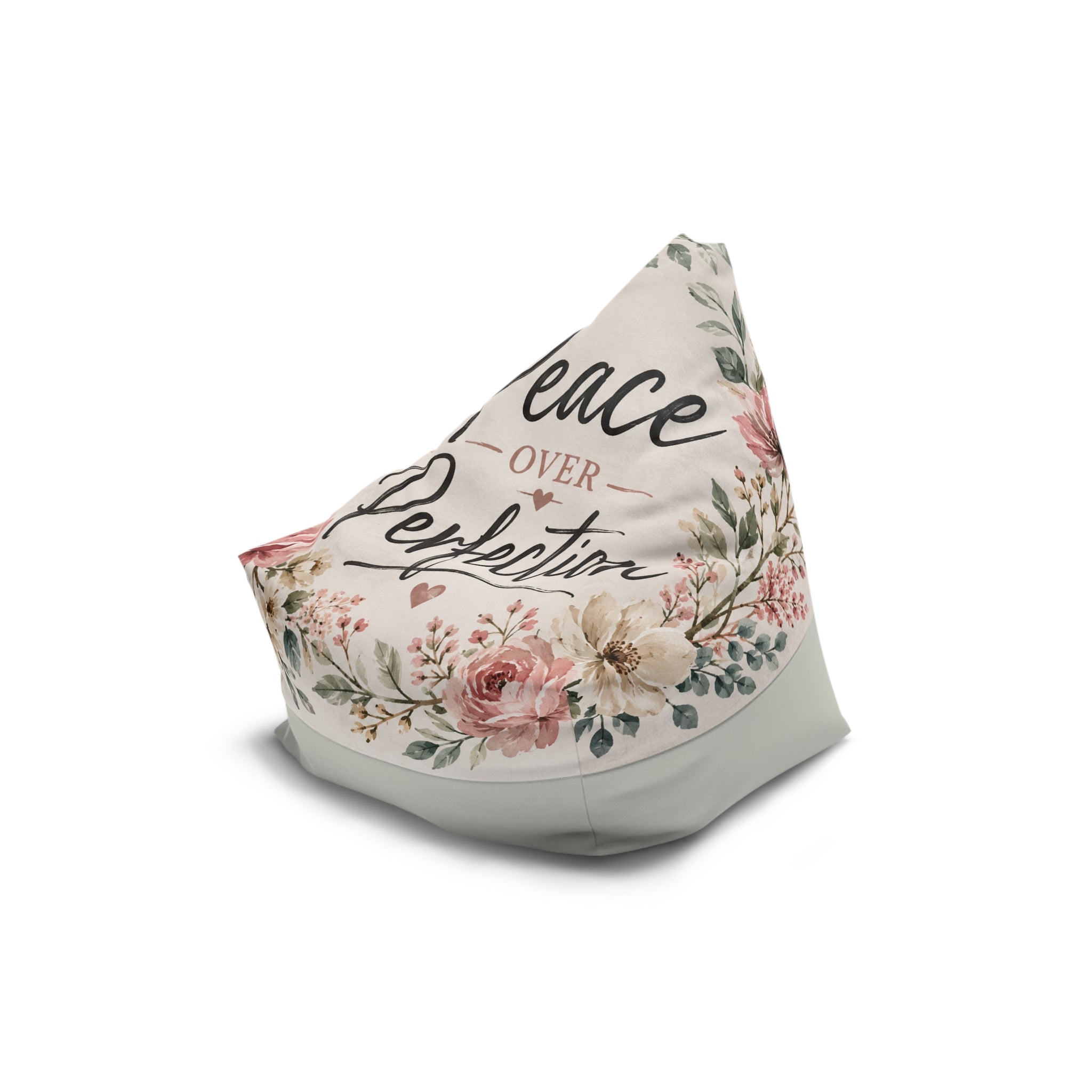 Floral Serenity Bean Bag Cover — Flower Lounge Chair Cover - Peace Over Perfection